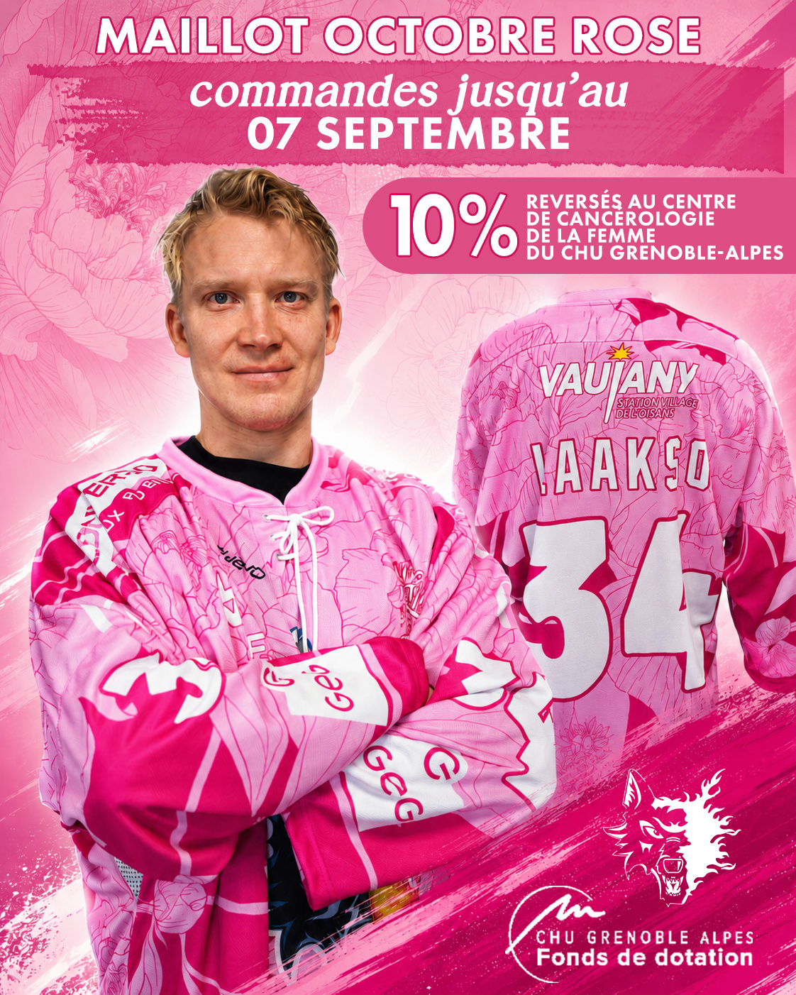 Affiche maillot octobre rose, visuel boutique temporaire